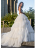 Sweetheart Ivory Dramatic Layered Wedding Dress Ball Gown